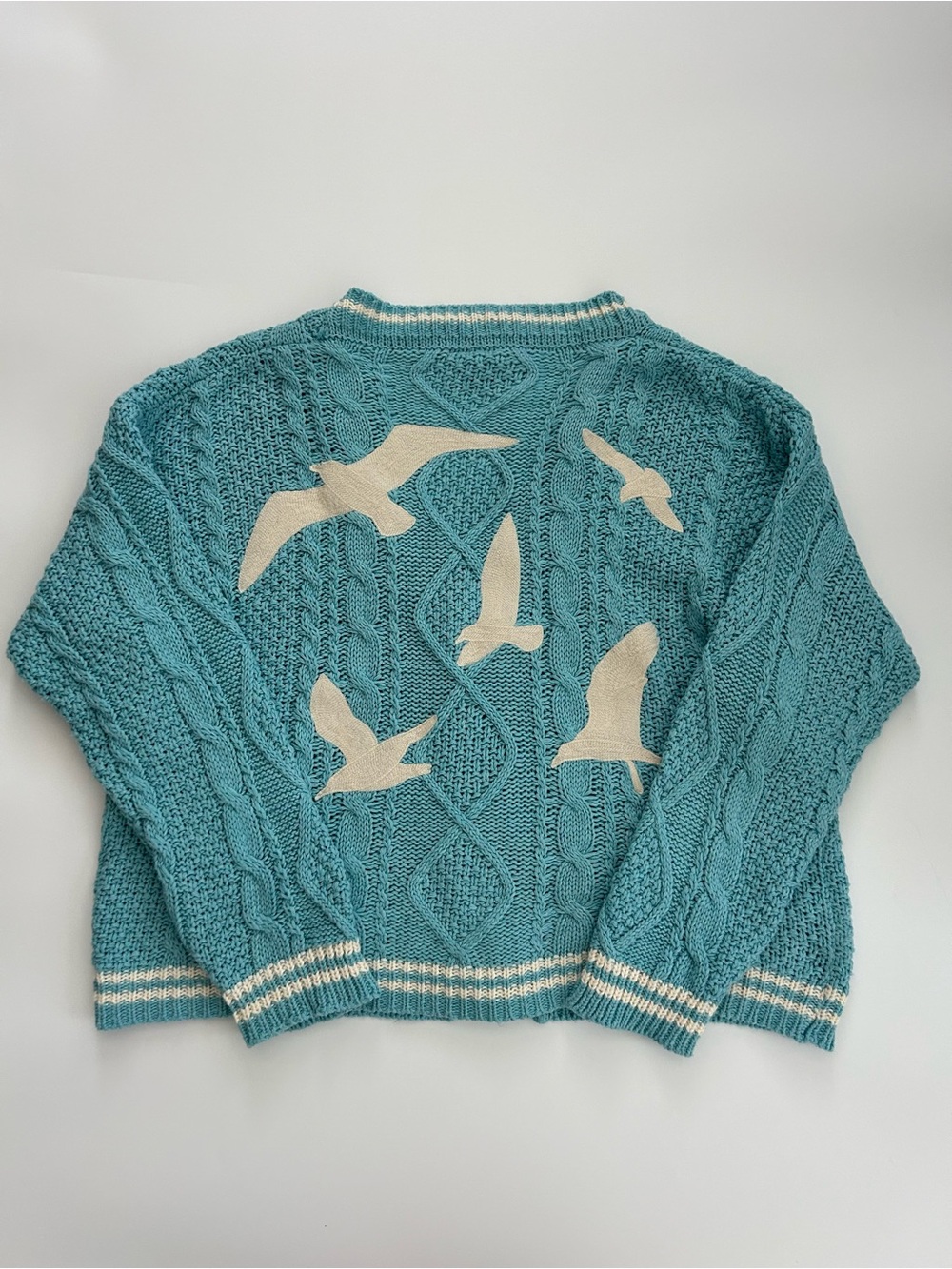 Taylor Swift 1989 Cardigan Taylor’s Version
M/L
Embroidered Seagulls
Cable Knit - Picture 11 of 14